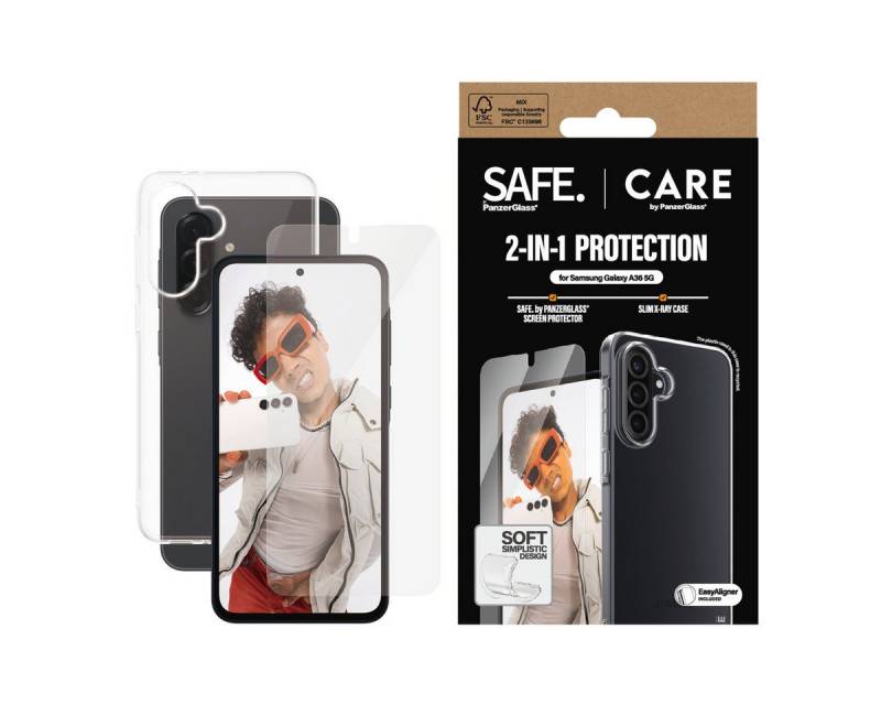 CARE by PanzerGlass Displayschutzglas 2-in-1 Protection Slim X-Ray Case + Screen Protection für Samsung Galaxy A36, Displayschutzfolie, Schutzfolie, Bildschirmschutz, kratz- & stoßfest von CARE by PanzerGlass