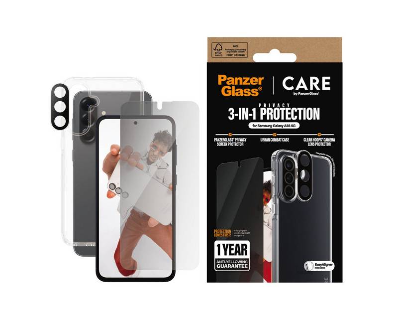 CARE by PanzerGlass Displayschutzglas 3-in-1 Protection Urban Combat Case + Screen Protection + Hoops für Samsung Galaxy A56, Displayschutzfolie, Schutzfolie, Bildschirmschutz, kratz- & stoßfest von CARE by PanzerGlass