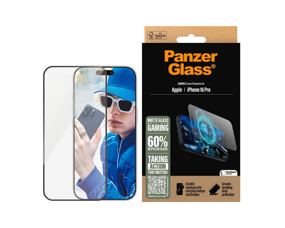 PanzerGlass Displayschutzglas Gaming Screen Protection für Apple iPhone 16 Pro, Displayschutzfolie, Schutzfolie, Bildschirmschutz, kratz- & stoßfest PanzerGlass Displayschutzglas Gaming Screen Protection für Apple iPhone 16 Pro, Displayschutzfolie, Schutzfolie, Bildschirmschutz, kratz- & stoßfest von PanzerGlass