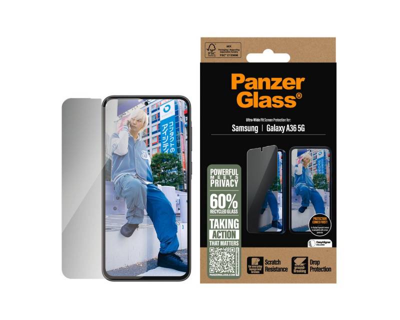 CARE by PanzerGlass Displayschutzglas Ultra-Wide Fit Privacy Screen Protection für Samsung Galaxy A36, Blickschutzfolie, Schutzfolie, Bildschirmschutz, kratz- & stoßfest von CARE by PanzerGlass