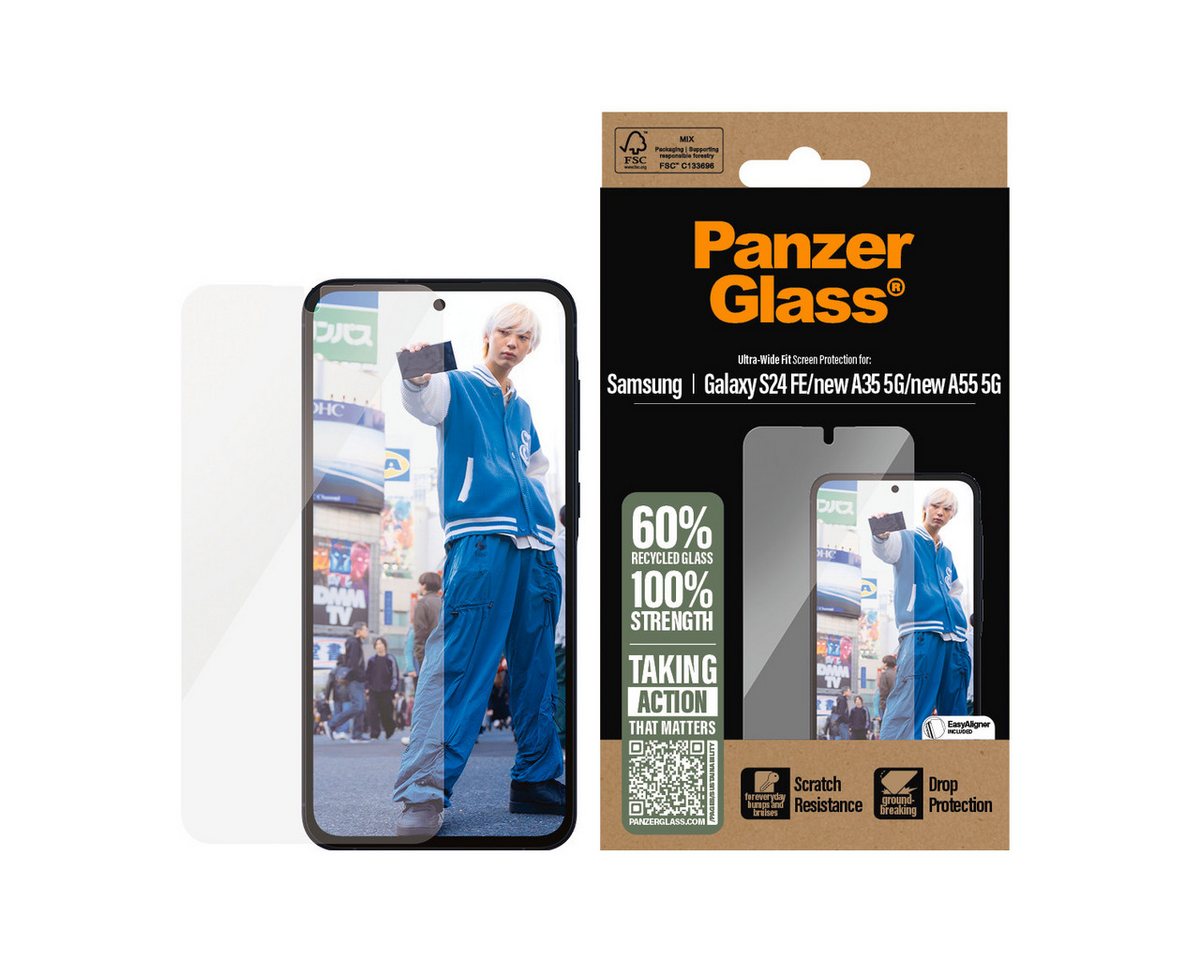 CARE by PanzerGlass Displayschutzglas Ultra-Wide Fit Screen Protector für Samsung Galaxy A36 5G, Samsung Galaxy A56 5G, Samsung Galaxy S24 FE, Displayschutzfolie, Schutzfolie, Bildschirmschutz, kratz- & stoßfest CARE by PanzerGlass Displayschutzglas Ultra-Wide Fit Screen Protector für Samsung Galaxy A36 5G, Samsung Galaxy A56 5G, Samsung Galaxy S24 FE, Displayschutzfolie, Schutzfolie, Bildschirmschutz, kratz- & stoßfest von CARE by PanzerGlass