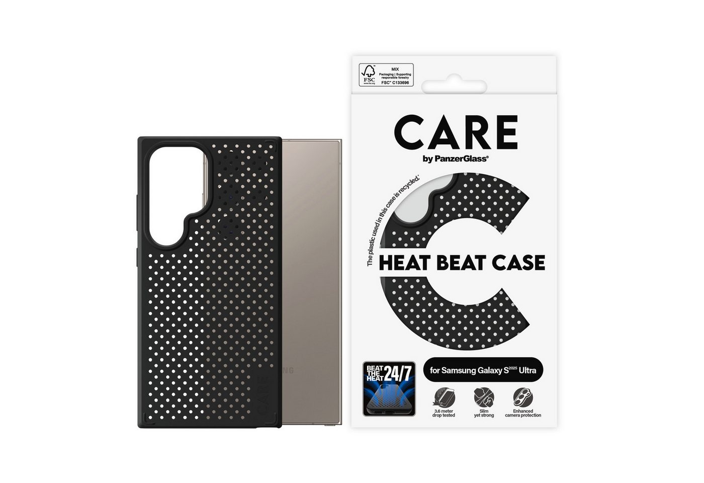 CARE by PanzerGlass Handyhülle Heat Beat Case für Samsung Galaxy S25 Ultra, Backcover, Schutzhülle, Handyschutzhülle, Case, Schutzcase, stoßfest CARE by PanzerGlass Handyhülle Heat Beat Case für Samsung Galaxy S25 Ultra, Backcover, Schutzhülle, Handyschutzhülle, Case, Schutzcase, stoßfest von CARE by PanzerGlass