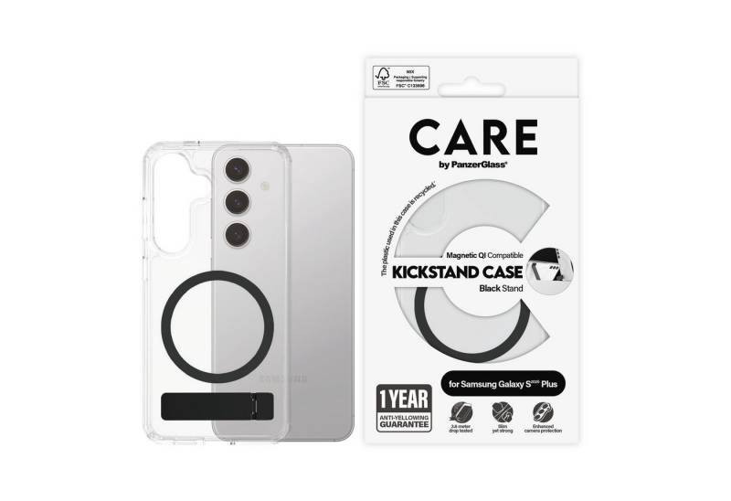 CARE by PanzerGlass Handyhülle Magnetic QI Compatible Kickstand Case für Samsung Galaxy S25 Plus, Backcover, Schutzhülle, Handyschutzhülle, Case, Schutzcase, stoßfest von CARE by PanzerGlass
