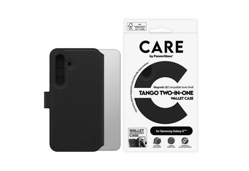 CARE by PanzerGlass Handyhülle Magnetic QI Tango Two-in-One Wallet Case für Samsung Galaxy S25, Backcover, Schutzhülle, Handyschutzhülle, Case, Schutzcase, stoßfest von CARE by PanzerGlass