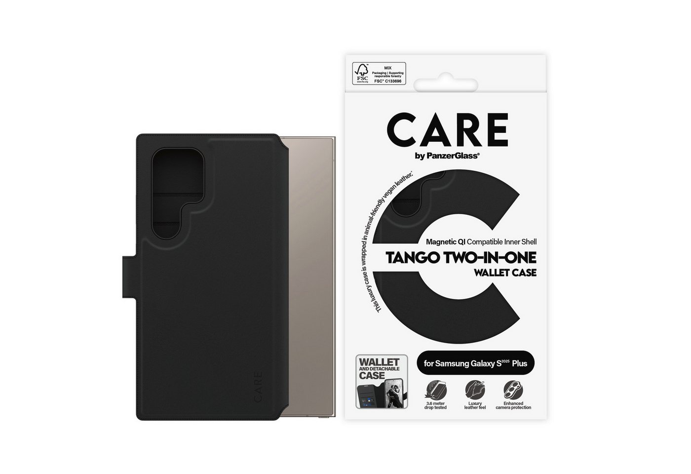 CARE by PanzerGlass Handyhülle Magnetic QI Tango Two-in-One Wallet Case für Samsung Galaxy S25 Ultra, Backcover, Schutzhülle, Handyschutzhülle, Case, Schutzcase, stoßfest CARE by PanzerGlass Handyhülle Magnetic QI Tango Two-in-One Wallet Case für Samsung Galaxy S25 Ultra, Backcover, Schutzhülle, Handyschutzhülle, Case, Schutzcase, stoßfest von CARE by PanzerGlass