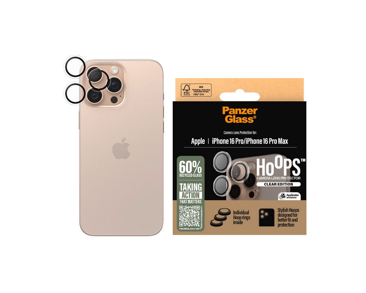 PanzerGlass Kameraschutzglas Hoops Camera Lens Protection für Apple iPhone 16 Pro, Apple iPhone 16 Pro Max, 3 Stück, Lens Cover, Schutzfolie, Schutzglas, kratz- & stoßfest PanzerGlass Kameraschutzglas Hoops Camera Lens Protection für Apple iPhone 16 Pro, Apple iPhone 16 Pro Max, 3 Stück, Lens Cover, Schutzfolie, Schutzglas, kratz- & stoßfest von PanzerGlass