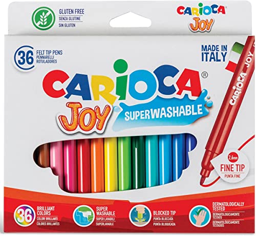 Carioca Joy Superwashable Filzstift, abwaschbar mit feiner Spitze, 36 Stück von CARIOCA