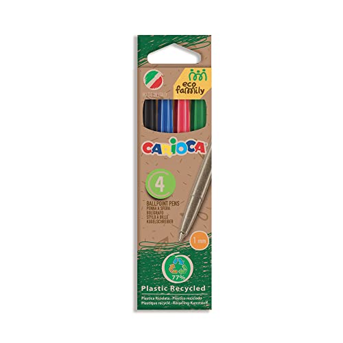 Carioca Packung Eco Kugelschreiber, 4 Farben, 43102 von CARIOCA