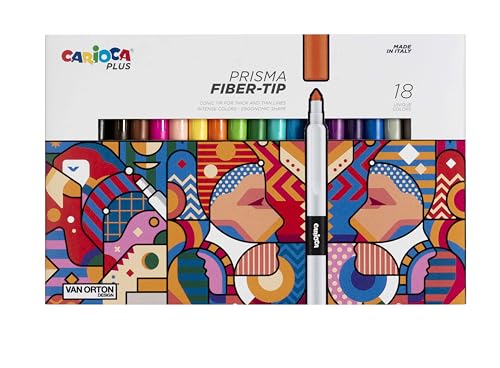 Carioca Plus Prisma Marker für künstlerische Zwecke I Ergonomisches Design I 18 Stück von Carioca