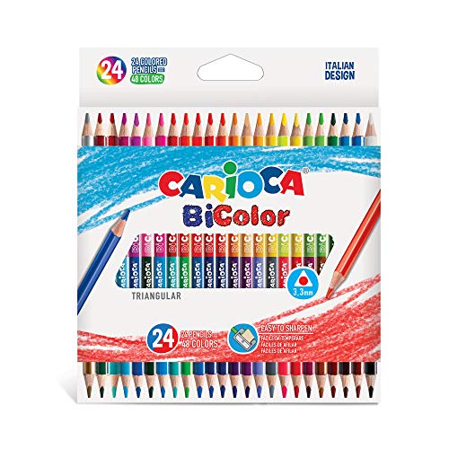Kredki olówkowe trójkatne Carioca BiColor 24/48 kolorów von CARIOCA