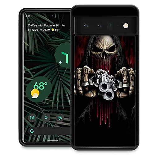 CARLOCA Kompatibel mit Google Pixel 6 Pro, Totenkopf mit Waffen, für Google Pixel 6 Pro, modisches Grafikdesign, stoßfest, kratzfest, Fallschutz für Google Pixel 6 Pro CARLOCA Kompatibel mit Google Pixel 6 Pro, Totenkopf mit Waffen, für Google Pixel 6 Pro, modisches Grafikdesign, stoßfest, kratzfest, Fallschutz für Google Pixel 6 Pro von CARLOCA