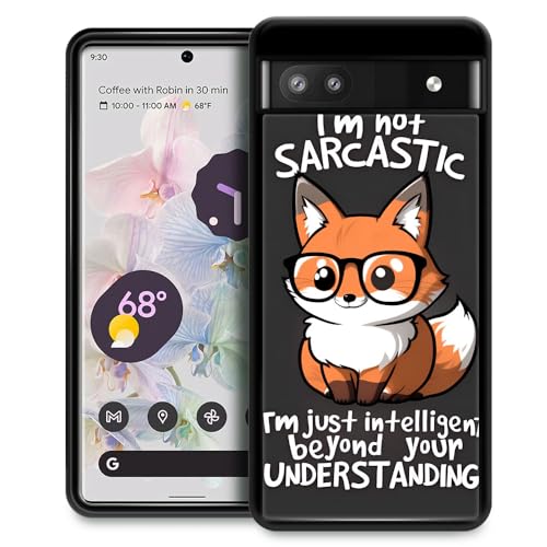 CARLOCA Cute Fox Wear Brillenetui für Google Pixel 6A, modisches Grafikdesign, stoßfest, kratzfest, Fallschutz von CARLOCA