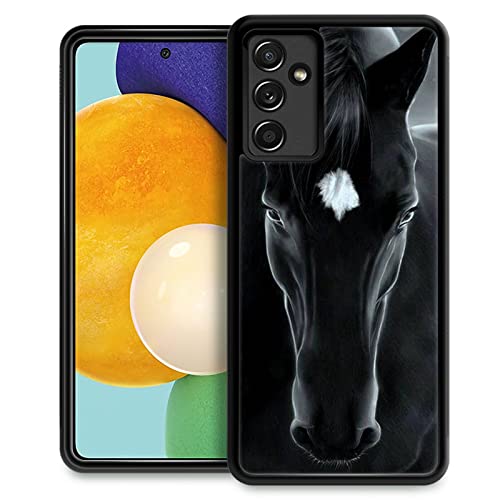 CARLOCA Kompatibel mit Samsung Galaxy A14 Hülle, schwarzes Pferd, Samsung Galaxy A14 Hüllen für Mädchen und Frauen, modisches Grafikdesign, stoßfest, kratzfest, Fallschutz von CARLOCA