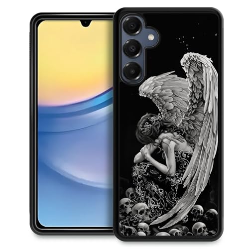 CARLOCA Kompatibel mit Samsung Galaxy A16 Hülle, Design für Mädchen, stoßfest, kratzfest, harte PC-Rückseite, modisches Muster, Engelsmädchen, Flügel, Totenkopf CARLOCA Kompatibel mit Samsung Galaxy A16 Hülle, Design für Mädchen, stoßfest, kratzfest, harte PC-Rückseite, modisches Muster, Engelsmädchen, Flügel, Totenkopf von CARLOCA