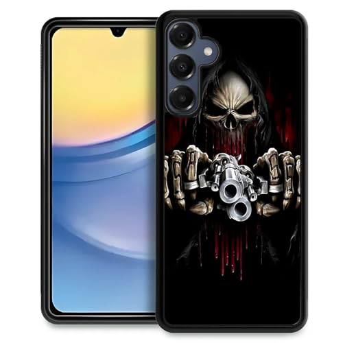 CARLOCA Kompatibel mit Samsung Galaxy A16 Hülle, für Mädchen, modisches Grafikdesign, stoßfest, kratzfest, Fallschutz für Samsung Galaxy A16, Totenkopf mit Waffenhüllen CARLOCA Kompatibel mit Samsung Galaxy A16 Hülle, für Mädchen, modisches Grafikdesign, stoßfest, kratzfest, Fallschutz für Samsung Galaxy A16, Totenkopf mit Waffenhüllen von CARLOCA