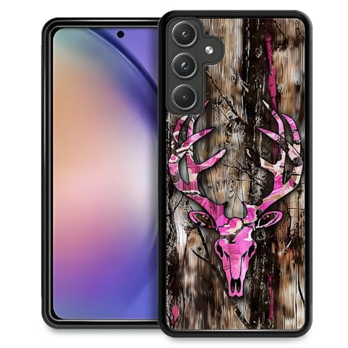 CARLOCA Kompatibel mit Samsung Galaxy A55 5G Hülle, Holz Rosa Jagd Hirsch Schädel Muster für Mädchen Ultra Schutz Stoßfest Weich Silikon TPU Rutschfeste Rückseite CARLOCA Kompatibel mit Samsung Galaxy A55 5G Hülle, Holz Rosa Jagd Hirsch Schädel Muster für Mädchen Ultra Schutz Stoßfest Weich Silikon TPU Rutschfeste Rückseite von CARLOCA