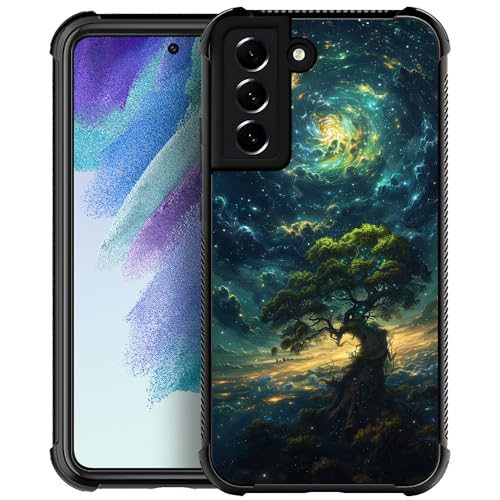CARLOCA Kompatibel mit Samsung Galaxy S21 FE Hülle mit hellem Gemälde, Baumstern-Muster, runde Ecke, für Mädchen und Frauen, kompatibel mit Samsung Galaxy S21 FE von CARLOCA