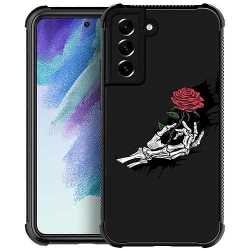 CARLOCA Kompatibel mit Samsung Galaxy S21 Hülle, Totenkopf-Hand, Rose, Identität, Grafikdesign, stoßfest, kratzfest, harte Acryl-Hülle für Samsung Galaxy S21 CARLOCA Kompatibel mit Samsung Galaxy S21 Hülle, Totenkopf-Hand, Rose, Identität, Grafikdesign, stoßfest, kratzfest, harte Acryl-Hülle für Samsung Galaxy S21 von CARLOCA
