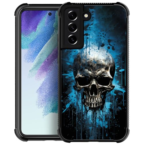 CARLOCA Kompatibel mit Samsung Galaxy S21 Plus Hülle, Totenkopf blaues Rauchmuster, Ultra-Schutz, stoßfest, weiches Silikon, TPU, rutschfeste Rückseite für Samsung S21 Plus CARLOCA Kompatibel mit Samsung Galaxy S21 Plus Hülle, Totenkopf blaues Rauchmuster, Ultra-Schutz, stoßfest, weiches Silikon, TPU, rutschfeste Rückseite für Samsung S21 Plus von CARLOCA