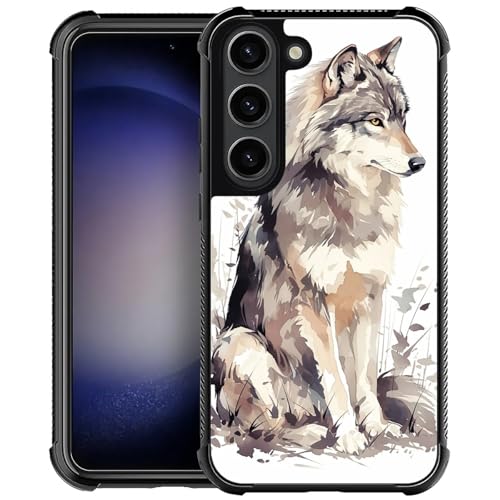 CARLOCA Kompatibel mit Samsung Galaxy S23 Hülle, Tintengraues Wolfsmuster für Mädchen, Ultra-Schutz, stoßfest, weiches Silikon, TPU, rutschfeste Rückseite CARLOCA Kompatibel mit Samsung Galaxy S23 Hülle, Tintengraues Wolfsmuster für Mädchen, Ultra-Schutz, stoßfest, weiches Silikon, TPU, rutschfeste Rückseite von CARLOCA