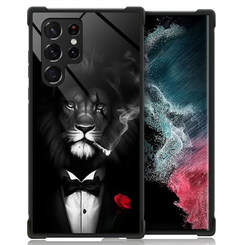 CARLOCA Kompatibel mit Samsung Galaxy S23 Ultra-Hülle, Gangster-Löwen-Muster, Design für Mädchen und Jungen, stoßfeste, kratzfeste Hülle für Samsung Galaxy S23 Ultra CARLOCA Kompatibel mit Samsung Galaxy S23 Ultra-Hülle, Gangster-Löwen-Muster, Design für Mädchen und Jungen, stoßfeste, kratzfeste Hülle für Samsung Galaxy S23 Ultra von CARLOCA
