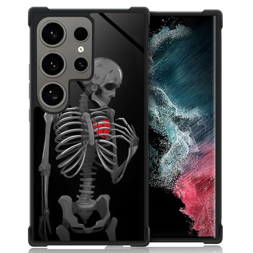 CARLOCA Kompatibel mit Samsung Galaxy S24 Ultra Hülle, Herz gebrochenes Totenkopf-Muster, Ultra-Schutz, stoßfest, weiches Silikon, TPU, rutschfeste Rückseite für Samsung Galaxy S24 Ultra CARLOCA Kompatibel mit Samsung Galaxy S24 Ultra Hülle, Herz gebrochenes Totenkopf-Muster, Ultra-Schutz, stoßfest, weiches Silikon, TPU, rutschfeste Rückseite für Samsung Galaxy S24 Ultra von CARLOCA