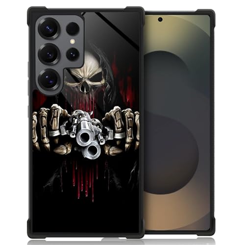 CARLOCA Kompatibel mit Samsung Galaxy S25 Ultra Hülle, für Mädchen, modisches Grafikdesign, stoßfest, kratzfest, Fallschutz für Samsung Galaxy S25 Ultra, Totenkopf mit Waffenhüllen CARLOCA Kompatibel mit Samsung Galaxy S25 Ultra Hülle, für Mädchen, modisches Grafikdesign, stoßfest, kratzfest, Fallschutz für Samsung Galaxy S25 Ultra, Totenkopf mit Waffenhüllen von CARLOCA