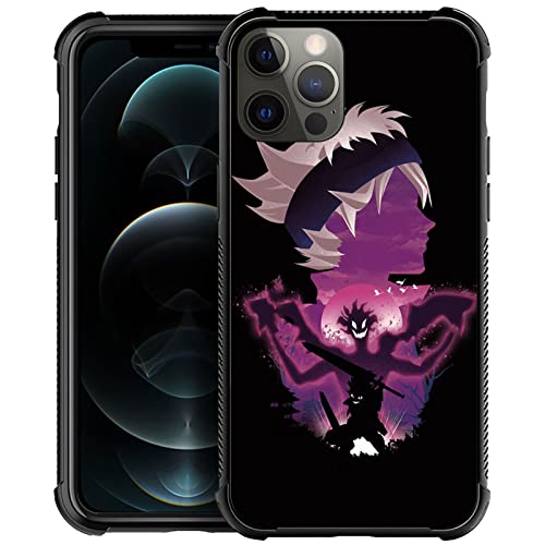 CARLOCA Kompatibel mit iPhone 12 Pro, lila Anime-Gesichtsmuster, iPhone 12 Hüllen, ultra-Schutz, stoßfest, weiches Silikon, TPU, rutschfeste Rückseite für Apple iPhone 12 von CARLOCA