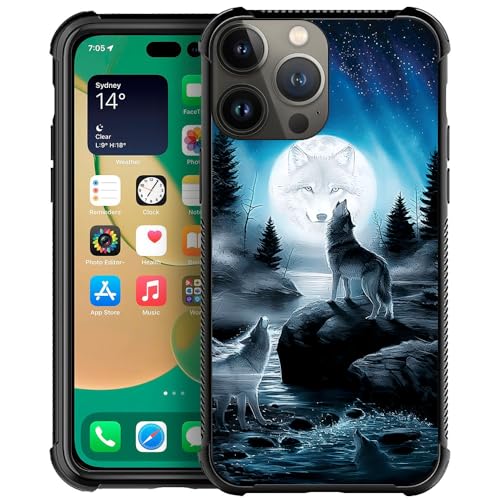 CARLOCA Kompatibel mit iPhone 13 Pro Max Hülle, Star Heulende Wolfs Grafik-Design, stoßfest, kratzfest, Fallschutz für Apple iPhone 13 Pro Max von CARLOCA