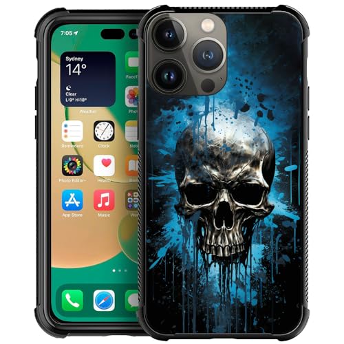 CARLOCA Kompatibel mit iPhone 15 Hülle, Totenkopf Blau Rauchmuster iPhone 15 Hüllen Ultra Schutz Stoßfest Weich Silikon TPU Rutschfeste Rückseite CARLOCA Kompatibel mit iPhone 15 Hülle, Totenkopf Blau Rauchmuster iPhone 15 Hüllen Ultra Schutz Stoßfest Weich Silikon TPU Rutschfeste Rückseite von CARLOCA