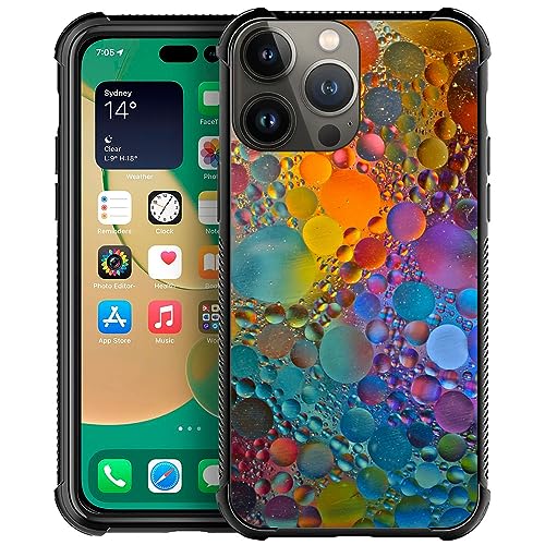 CARLOCA Kompatibel mit iPhone 15 Hülle, buntes Tropfen-Marmor-Muster, iPhone 15, ultra-Schutz, stoßfest, weiches Silikon, TPU, rutschfeste Rückseite für iPhone 15 von CARLOCA