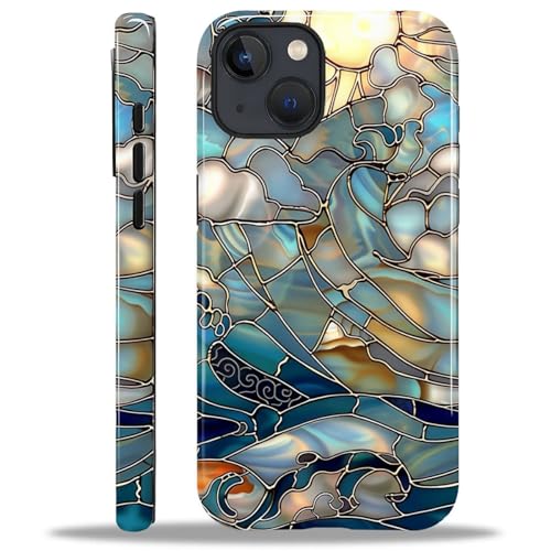 CARLOCA Kompatibel mit iPhone 15 Plus Hüllen, 2-in-1, glänzendes Silikon, Hart-PC für MagSafe, bietet umfassenden Schutz für iPhone 15 Plus mit Buntglas, Meereswellen, Sonne Design CARLOCA Kompatibel mit iPhone 15 Plus Hüllen, 2-in-1, glänzendes Silikon, Hart-PC für MagSafe, bietet umfassenden Schutz für iPhone 15 Plus mit Buntglas, Meereswellen, Sonne Design von CARLOCA