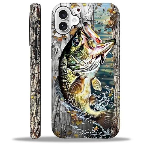 CARLOCA Kompatibel mit iPhone 16 Hüllen, 2-in-1, glänzendes Silikon, Hart-PC für MagSafe, bietet umfassenden Schutz für iPhone 16 mit Fisch-Holzzaun, Tarnbaum-Design CARLOCA Kompatibel mit iPhone 16 Hüllen, 2-in-1, glänzendes Silikon, Hart-PC für MagSafe, bietet umfassenden Schutz für iPhone 16 mit Fisch-Holzzaun, Tarnbaum-Design von CARLOCA