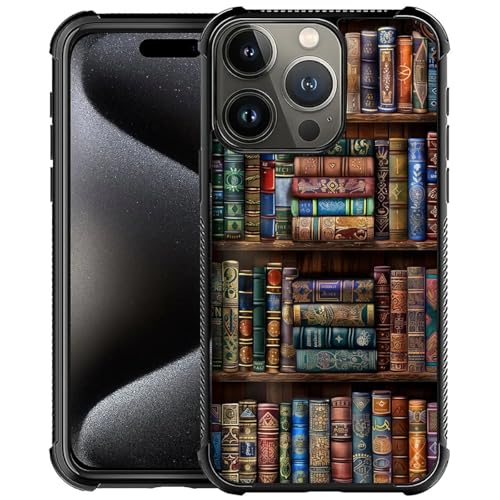 CARLOCA Kompatibel mit iPhone 16 Pro Hülle, Design für Mädchen, stoßfest, kratzfest, harte PC-Rückseite, modisches Muster, buntes Leder, Bücherregal CARLOCA Kompatibel mit iPhone 16 Pro Hülle, Design für Mädchen, stoßfest, kratzfest, harte PC-Rückseite, modisches Muster, buntes Leder, Bücherregal von CARLOCA