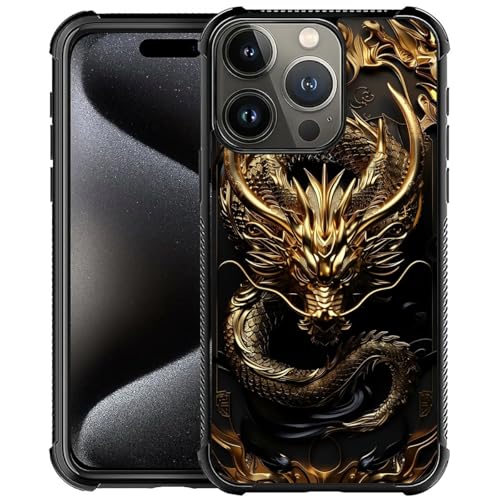 CARLOCA Kompatibel mit iPhone 16 Pro Max, goldener Drache für Männer und Frauen, kratzfestes, weiches TPU, stoßfest, einzigartige Schutzhülle mit Muster CARLOCA Kompatibel mit iPhone 16 Pro Max, goldener Drache für Männer und Frauen, kratzfestes, weiches TPU, stoßfest, einzigartige Schutzhülle mit Muster von CARLOCA