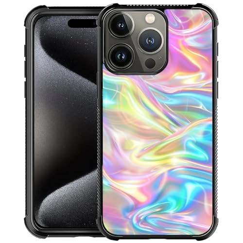 CARLOCA Kompatibel mit iPhone 16 Pro Max Hülle, Farblaser-Regenbogenmuster für Mädchen, Ultra-Schutz, stoßfest, weiches Silikon, TPU, rutschfeste Rückseite von CARLOCA