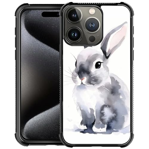 CARLOCA Kompatibel mit iPhone 16 Pro Max Hülle, Grau Tinte Kaninchenmuster für Mädchen Ultra Schutz Stoßfest Weich Silikon TPU Rutschfeste Rückseite CARLOCA Kompatibel mit iPhone 16 Pro Max Hülle, Grau Tinte Kaninchenmuster für Mädchen Ultra Schutz Stoßfest Weich Silikon TPU Rutschfeste Rückseite von CARLOCA