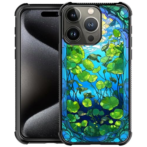 CARLOCA Kompatibel mit iPhone 16 Pro Max Hülle, Lotusblatt-Fenstermuster für Mädchen, Ultra-Schutz, stoßfest, weiches Silikon, TPU, rutschfeste Rückseite von CARLOCA
