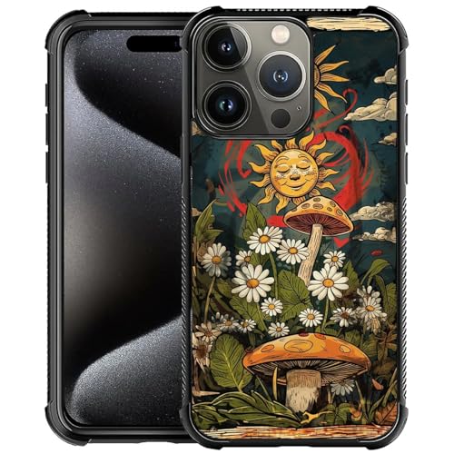 CARLOCA Kompatibel mit iPhone 16 Pro Max Hülle, Retro-Pilz-Sonnenmuster für Mädchen, Ultra-Schutz, stoßfest, weiches Silikon, TPU, rutschfeste Rückseite CARLOCA Kompatibel mit iPhone 16 Pro Max Hülle, Retro-Pilz-Sonnenmuster für Mädchen, Ultra-Schutz, stoßfest, weiches Silikon, TPU, rutschfeste Rückseite von CARLOCA