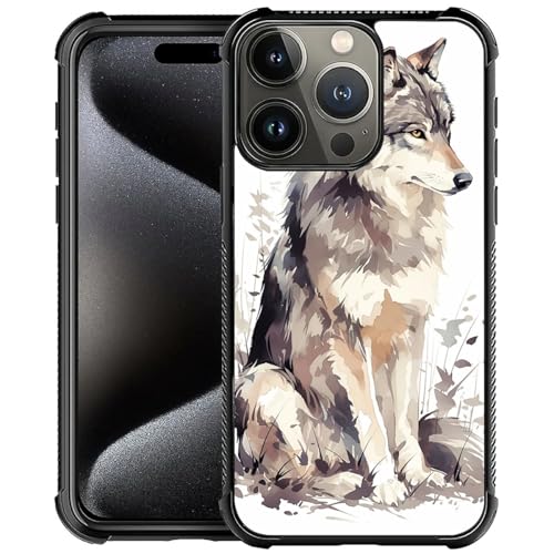 CARLOCA Kompatibel mit iPhone 16 Pro Max Hülle, Tintengraues Wolfsmuster für Mädchen, Ultra-Schutz, stoßfest, weiches Silikon, TPU, rutschfeste Rückseite CARLOCA Kompatibel mit iPhone 16 Pro Max Hülle, Tintengraues Wolfsmuster für Mädchen, Ultra-Schutz, stoßfest, weiches Silikon, TPU, rutschfeste Rückseite von CARLOCA