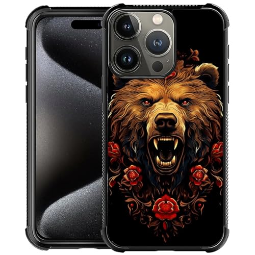 CARLOCA Kompatibel mit iPhone 16 Pro Max Hülle, Vintage Waldbär Muster für Mädchen Ultra Schutz Stoßfest Weich Silikon TPU Rutschfeste Rückseite CARLOCA Kompatibel mit iPhone 16 Pro Max Hülle, Vintage Waldbär Muster für Mädchen Ultra Schutz Stoßfest Weich Silikon TPU Rutschfeste Rückseite von CARLOCA