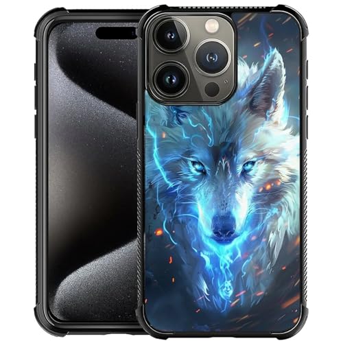 CARLOCA Kompatibel mit iPhone 16 Pro Max Hülle, Wolf Blau Lightning Muster für Mädchen Ultra Schutz Stoßfest Weich Silikon TPU Rutschfeste Rückseite CARLOCA Kompatibel mit iPhone 16 Pro Max Hülle, Wolf Blau Lightning Muster für Mädchen Ultra Schutz Stoßfest Weich Silikon TPU Rutschfeste Rückseite von CARLOCA