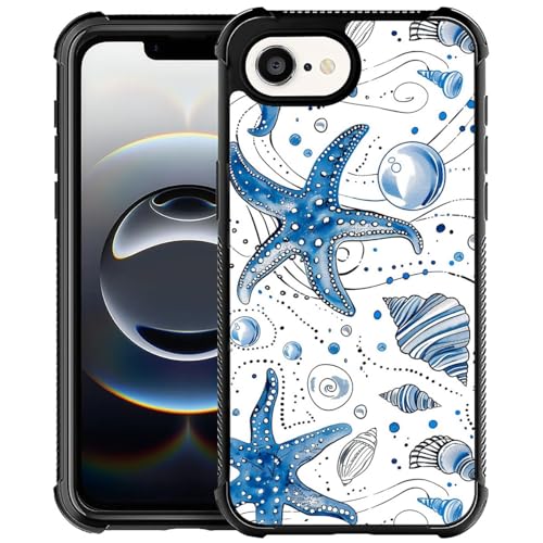 CARLOCA Kompatibel mit iPhone 16e Hülle, Blau Conch Seestern Meer Stern Muster für Mädchen Ultra Schutz Stoßfest Weich Silikon TPU Rutschfeste Rückseite CARLOCA Kompatibel mit iPhone 16e Hülle, Blau Conch Seestern Meer Stern Muster für Mädchen Ultra Schutz Stoßfest Weich Silikon TPU Rutschfeste Rückseite von CARLOCA