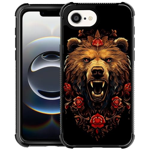 CARLOCA Kompatibel mit iPhone 16e Hülle, Vintage Waldbär Muster für Mädchen, Ultra-Schutz, stoßfest, weiches Silikon, TPU, rutschfeste Rückseite CARLOCA Kompatibel mit iPhone 16e Hülle, Vintage Waldbär Muster für Mädchen, Ultra-Schutz, stoßfest, weiches Silikon, TPU, rutschfeste Rückseite von CARLOCA