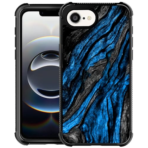 CARLOCA Kompatibel mit iPhone 16e Hülle, für Mädchen, modisches Grafikdesign, stoßfest, kratzfest, Fallschutz für iPhone 16e, Marineblau, Camouflage, Holzmaserung von CARLOCA