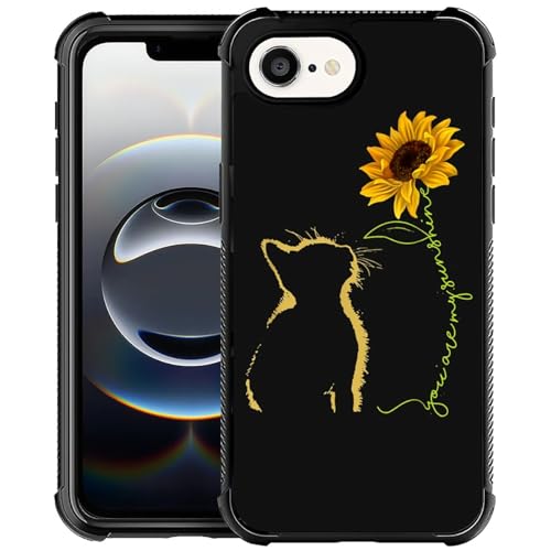 CARLOCA Kompatibel mit iPhone 16e Hülle, für Mädchen, modisches Grafikdesign, stoßfest, kratzfest, Fallschutz für iPhone 16e, gelbe Katze, Sonnenblumen-Hüllen CARLOCA Kompatibel mit iPhone 16e Hülle, für Mädchen, modisches Grafikdesign, stoßfest, kratzfest, Fallschutz für iPhone 16e, gelbe Katze, Sonnenblumen-Hüllen von CARLOCA