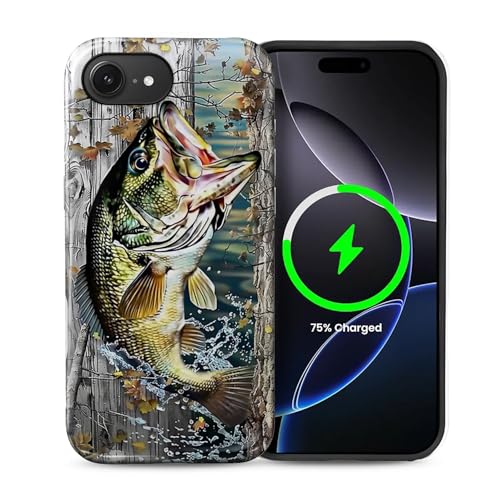 CARLOCA Kompatibel mit iPhone 16e Hüllen 2-in-1 Glänzendes Silikon Hart-PC für MagSafe bietet umfassenden Schutz für iPhone 16e mit Fisch-Holzzaun, Camouflage-Baum-Design CARLOCA Kompatibel mit iPhone 16e Hüllen 2-in-1 Glänzendes Silikon Hart-PC für MagSafe bietet umfassenden Schutz für iPhone 16e mit Fisch-Holzzaun, Camouflage-Baum-Design von CARLOCA