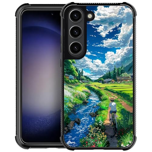 CARLOCA Schutzhülle für Samsung Galaxy S23 Plus, Cartoon-Fluss-Fahrradfeldmuster, ultraschutz, stoßfest, weiches Silikon, TPU, rutschfeste Rückseite für Samsung Galaxy S23 Plus CARLOCA Schutzhülle für Samsung Galaxy S23 Plus, Cartoon-Fluss-Fahrradfeldmuster, ultraschutz, stoßfest, weiches Silikon, TPU, rutschfeste Rückseite für Samsung Galaxy S23 Plus von CARLOCA