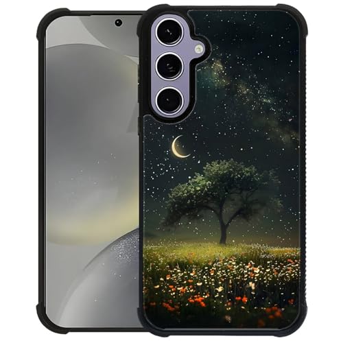 CARLOCA Schutzhülle für Samsung Galaxy S24/S25, ultra Schutz, stoßfest, weiches Silikon, TPU, rutschfeste Rückseite, Muster Nachthimmel, Mond, Sterne, Baum, Wildblumen CARLOCA Schutzhülle für Samsung Galaxy S24/S25, ultra Schutz, stoßfest, weiches Silikon, TPU, rutschfeste Rückseite, Muster Nachthimmel, Mond, Sterne, Baum, Wildblumen von CARLOCA