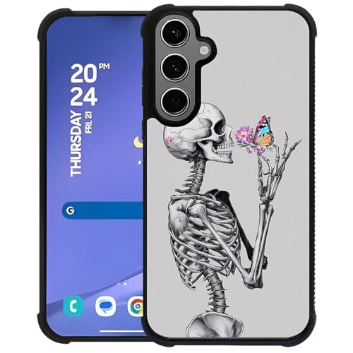 CARLOCA Schutzhülle für Samsung Galaxy S24 Plus, S25 Plus, für Mädchen und Jungen, ultra-Schutz, stoßfest, weiches Silikon, TPU, rutschfeste Rückseite, Muster, Skelett, Blumen, bunter Schmetterling CARLOCA Schutzhülle für Samsung Galaxy S24 Plus, S25 Plus, für Mädchen und Jungen, ultra-Schutz, stoßfest, weiches Silikon, TPU, rutschfeste Rückseite, Muster, Skelett, Blumen, bunter Schmetterling von CARLOCA